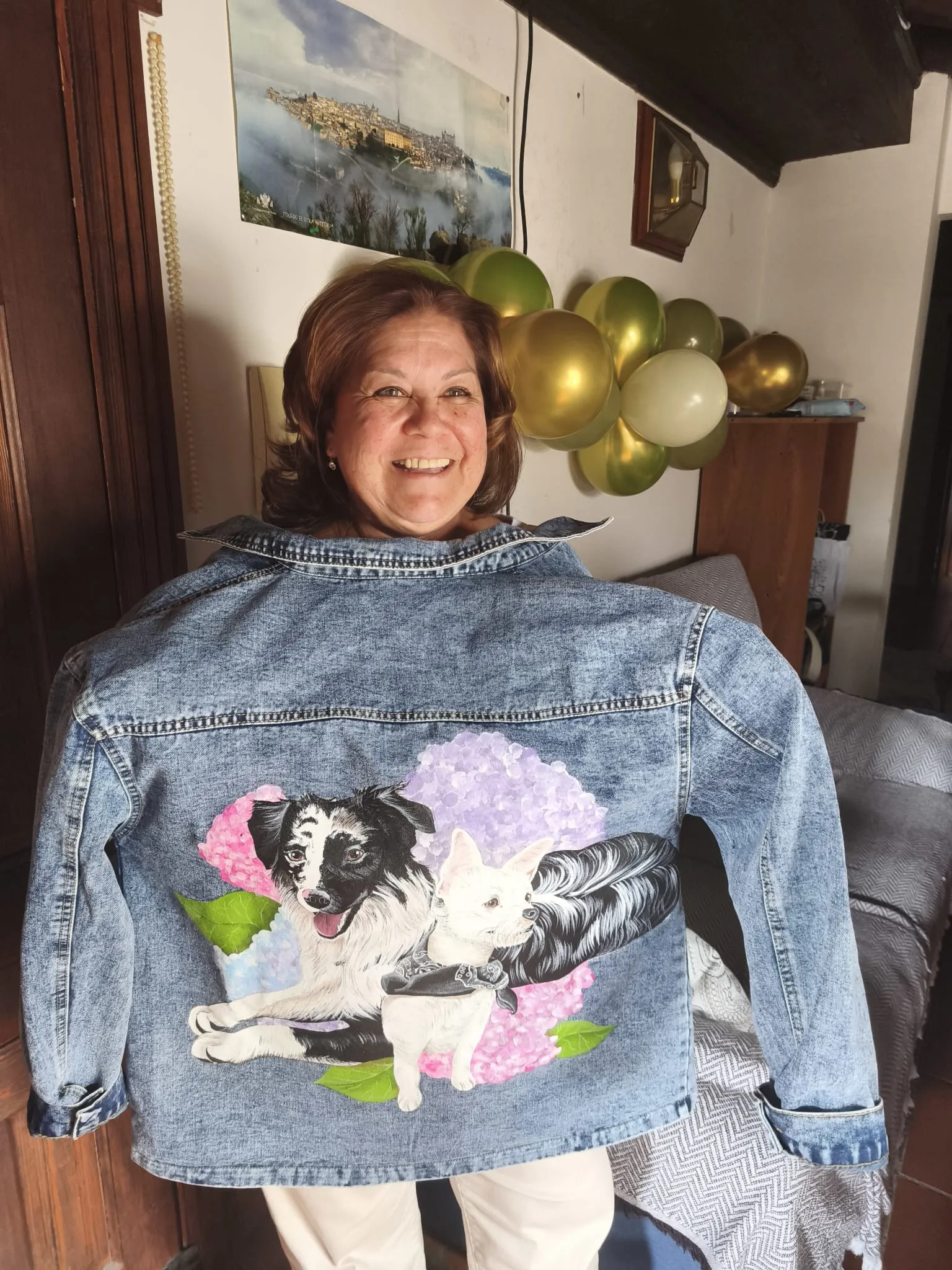 Perros y hortensias